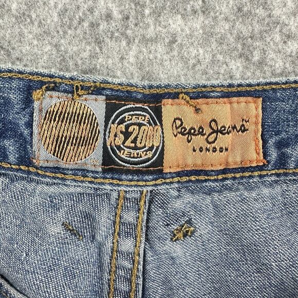 VTG Pepe Bareback Jeans Womens 29 Wide Leg High Rise 90s Y2K Grunge Made in USA* - Picture 9 of 16